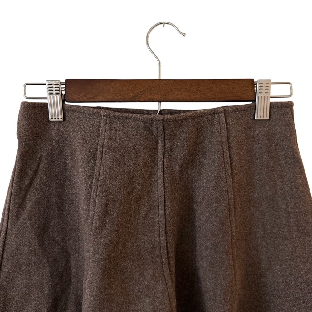 NWT OGL CashSoft High Waisted Flare Hem Mini Skirt Heather Brown small - Picture 7 of 13